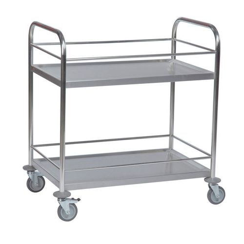 Chariot desserte - AKM 60357 - Arcawa GmbH - en acier inoxydable / 2 niveaux / polyvalent