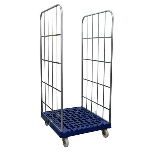 Roll-conteneur à étagères - MRP070815-2S-BL - Arcawa GmbH - en maille métallique / 2 panneaux / avec base en plastique
