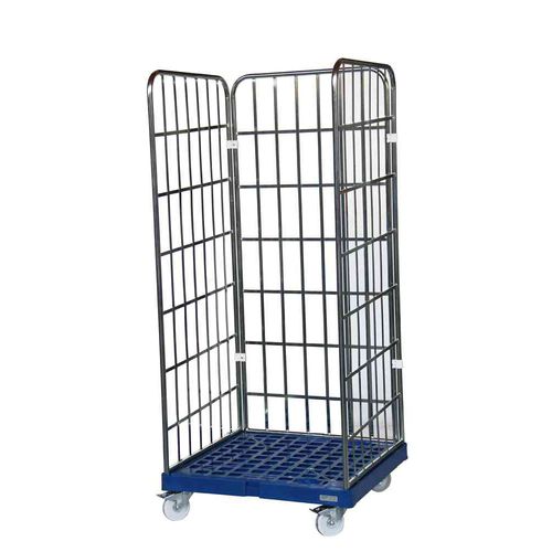 Roll-conteneur multiusage - MRP0807-3S-BL - Arcawa GmbH - à étagères / en maille métallique / 3 panneaux