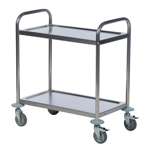 Chariot de transport - AKM 60350 - Arcawa GmbH - en acier inoxydable / 2 niveaux / à roulettes