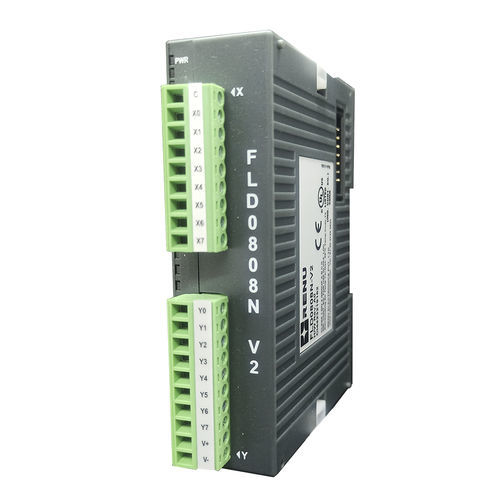 Module d'extension numérique - FLD-0808N-V2 - Renu Electronics GmbH - 8 entrées numériques / 8 sorties numériques de type NPN / sur rail DIN