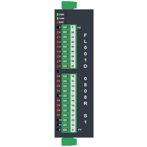 Module E/S 8 entrées numériques - FL001D-0808R-S1 - Renu Electronics GmbH - numérique / Modbus RTU / RS485