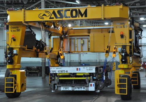 Portique sur pneus - RTG - Ascom SpA - pour chantier de préfabriqués / aérien / à hauteur réglable