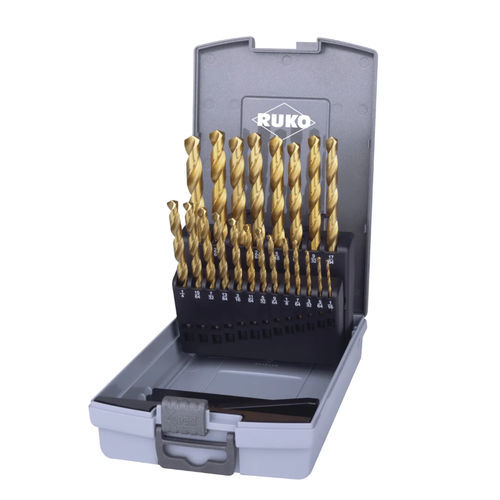 Jeu de forets monobloc - 250850TRO - RUKO GmbH Präzisionswerkzeuge - HSS-TiN / avec pointe revêtue de TiN / DIN 338