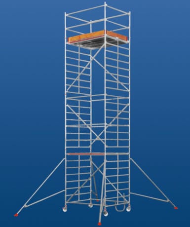 Tour d'échafaudage mobile - 6473 series - European Special Ladders, S.A. (ESLA) - de façade / modulaire / avec escaliers