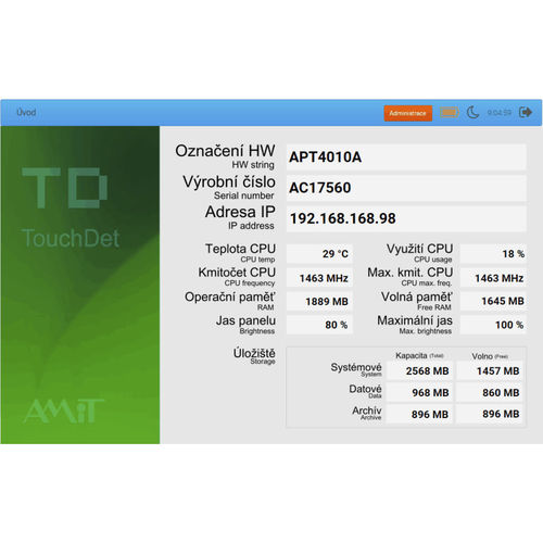 Logiciel de visualisation - TouchDet - AMiT, spol. s r.o. - de développement / de conception / de création