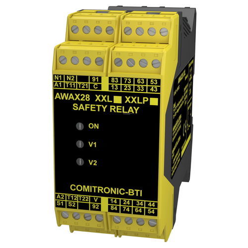 Relais de sécurité d'arrêt d'urgence - AWAX 28XXL - COMITRONIC - BTI - 3NO / 1NF / SIL