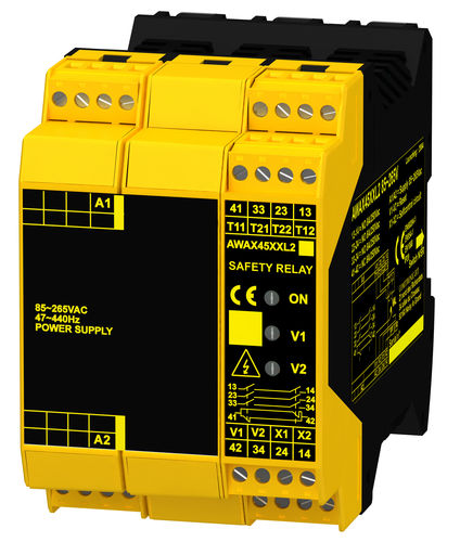 Relais de sécurité d'arrêt d'urgence - AWAX45XXL-2 - COMITRONIC - BTI - 3NO / 1NF / SIL