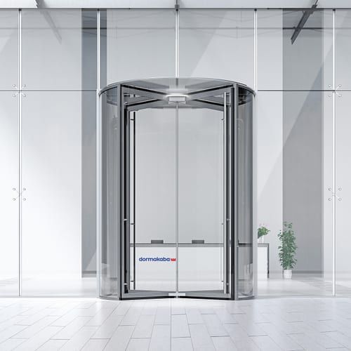 Porte tournante - KTV ATRIUM FLEX  - dormakaba - piétonne / en acier inoxydable / vitrée