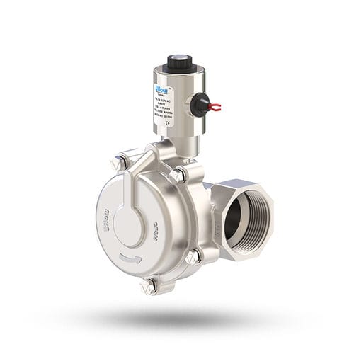 Électrovanne à piston - HCP series  - UFLOW AUTOMATION - à commande assistée / 2 voies / NF