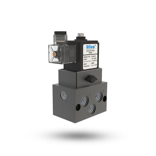Électrovanne à commande assistée - TFA1 - UFLOW AUTOMATION - 5 voies / air / résistante aux flammes