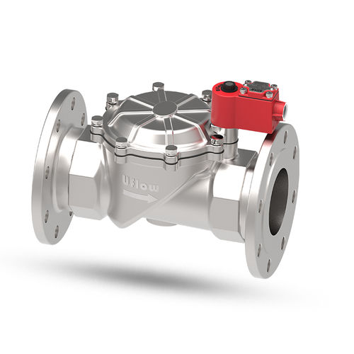 Électrovanne à commande assistée - PCNF FLP series - UFLOW AUTOMATION - 2 voies / NF / pour eau