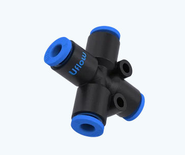 Raccord pneumatique - VO-49 series - UFLOW AUTOMATION - push-in / en croix / en plastique