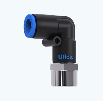 Raccord pneumatique - VO series - UFLOW AUTOMATION - fileté / coudé à 90° / en métal