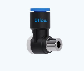 Raccord pneumatique - VO - UFLOW AUTOMATION - push-in / coudé à 90° / en métal