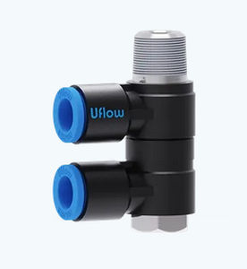 Raccord pneumatique - VO - UFLOW AUTOMATION - fileté / coudé / en plastique