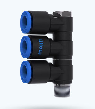 Raccord pneumatique - VO-46 series - UFLOW AUTOMATION - fileté / en plastique / mâle