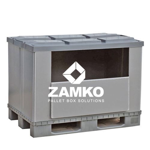 Caisse-palette en plastique - PAN.e95.F - ZAMKO - pour la logistique / gerbable / avec couvercle
