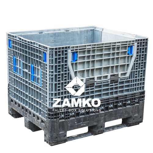 Caisse-palette en plastique - PCG.b105.F - ZAMKO - normalisée / à ridelles rabattables