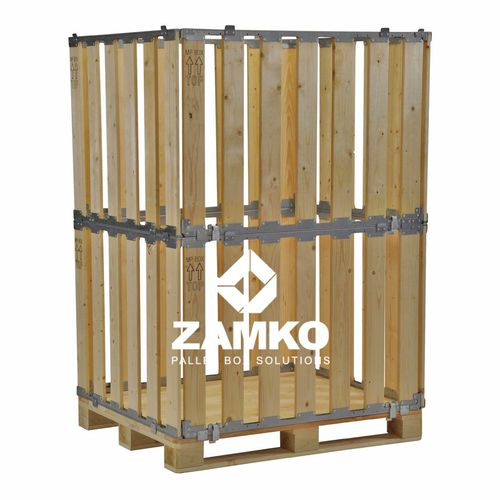 Caisse-palette en bois - MPB.b160 - ZAMKO - de stockage / pliable / à ouverture latérale