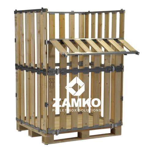 Caisse-palette en bois - MPB.b160.F - ZAMKO - de stockage / pliable / normalisée