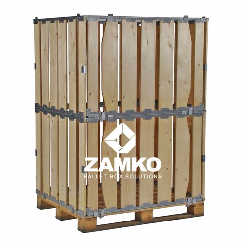 Caisse-palette en bois - MPB.b160.P - ZAMKO - de stockage / pliable / à ouverture latérale