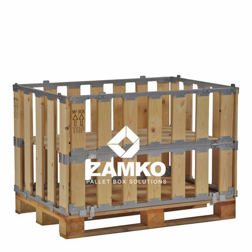 Caisse-palette en bois - MPB.b80.FS  - ZAMKO - de stockage / pliable / à ouverture latérale