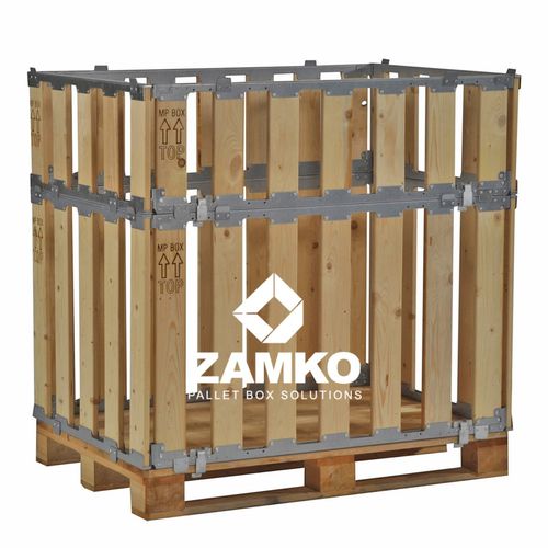 Caisse-palette en bois - MPB.e105 - ZAMKO - de stockage / pliable / gerbable