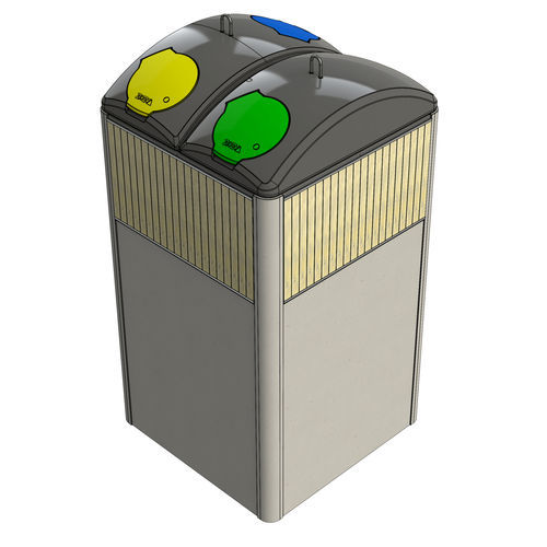 Poubelle en acier - RBin® Maxi duo 1500 solo 3000 - Zweva Rotomoulding NV - en plastique / enterrée / pour déchets urbains