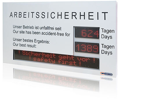 Panneau d'affichage à LED - WIBOND safety - WIBOND Informationssysteme GmbH - à 8 chiffres / d'information / d'extérieur