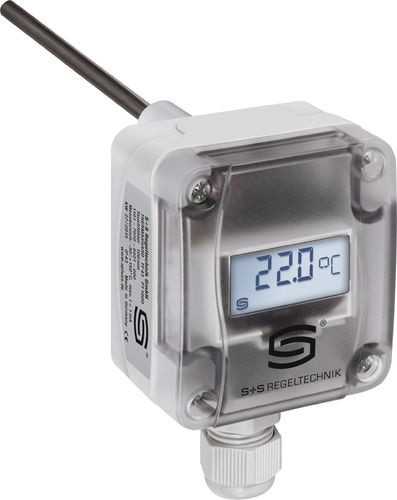 Transducteur de température Pt1000 - TM65-U 100mm LCD - S+S Regeltechnik - à immersion / 0-10 V / connecteur M12