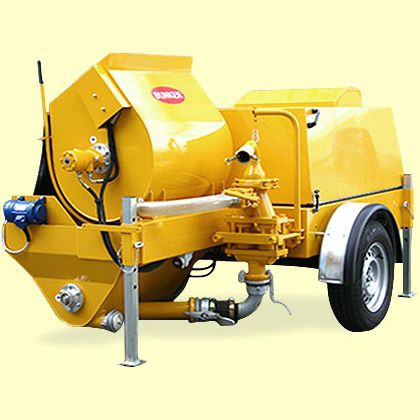 Pompe à béton pour chantier - S38 series - Bunker Teksped - auto-amorçante / à piston