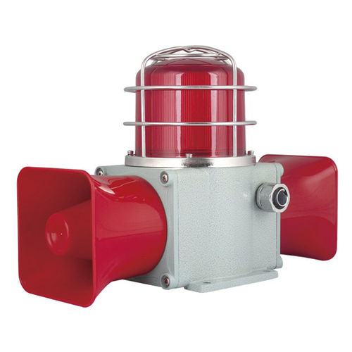 Sirène avec feu à LED - HDSLD-135 - MA Safety Signal Co.,Ltd. - à cornet / électronique / pour usage intensif