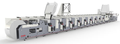 Presse flexographique en ligne - EXL - MPS Systems - à 8 couleurs / d'étiquettes / séchage à air chaud