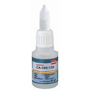 Colle cyanoacrylate - COSMO CA-500.120 - Weiss Chemie - pour métal / pour plastique / pour caoutchouc