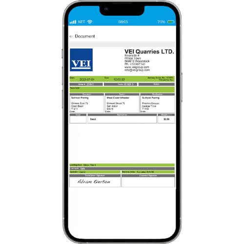 Application mobile de gestion - LOAD 'N SIGN - VEI - Androïd / pour smartphone