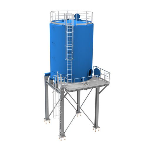 Silo cylindrique-conique - SERIP FRANCE - de boues / en inox / galvanisé