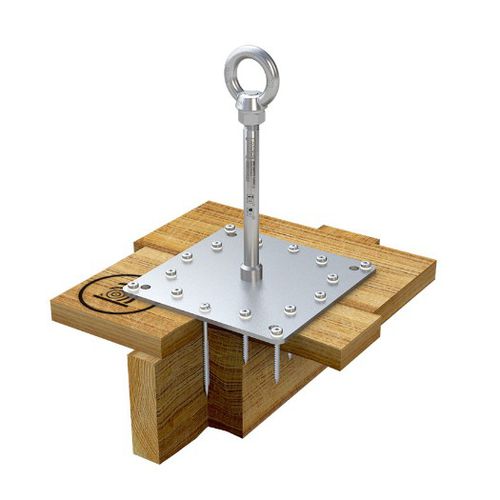 Ancrage antichute en acier inoxydable - ABS-Lock X-H-14+2 - SafetyConcept s.a. - pour bois