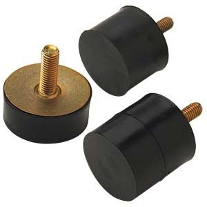 Support antivibratoire cylindrique - V12Z02MMB series - Advanced Antivibration Components - en élastomère / en acier / fileté