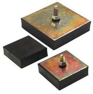 Support antivibratoire carré - V12Z66M / V12R66M series - Advanced Antivibration Components - en élastomère / en acier / fileté