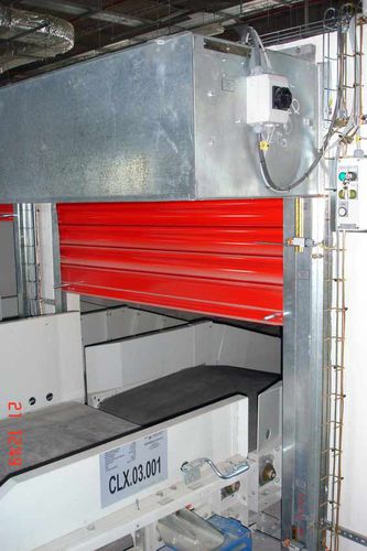 Porte à enroulement - PF-240 - ALFATECO MADRID S.A. - en acier inoxydable / de bande transporteuse / ignifugée