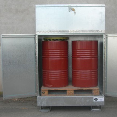 Abri de stockage pour 2 fûts - BRAG 2FCP - DIFOPE - avec bac de rétention