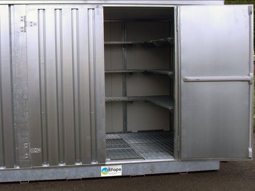 Bungalow de stockage d'extérieur - BUNG3MIPF - DIFOPE - pour produits dangereux / pour fûts / pour cuve