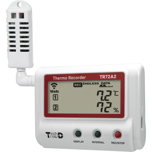 Enregistreur de données sans fil - TR72A2 - T&D Corporation - de température et d'humidité / USB / avec afficheur LCD