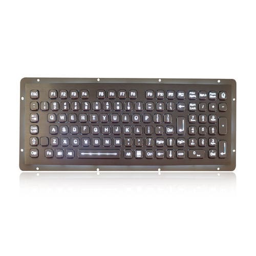 Clavier encastrable - K-TEK-A340KP-FN-BL-DWP - Key Technology China Limited - avec touche Fn / 102 touches / industriel