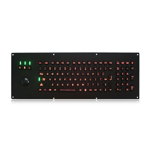 Clavier encastrable - K-TEK-M500-MTB-KP-FN-BL-BT - Key Technology China Limited - avec touche Fn / 106 touches / avec trackball