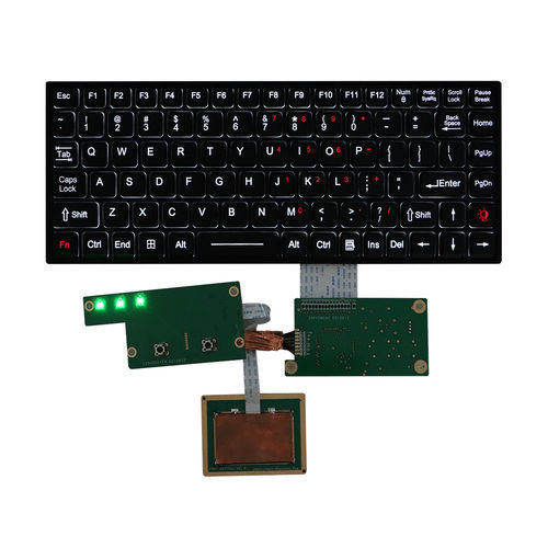 Clavier encastrable - K-TEK-M284-FN-BL-NV-151B+TP6549-002 - Key Technology China Limited - avec touche Fn / 2 touches de souris / 89 touches