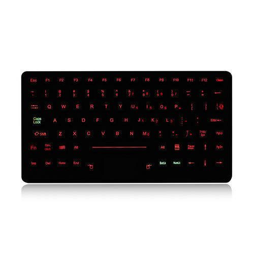 Clavier encastrable - K-TEK-M276TP-FN-BL-ML-SS - Key Technology China Limited - avec touche Fn / 2 touches de souris / 89 touches