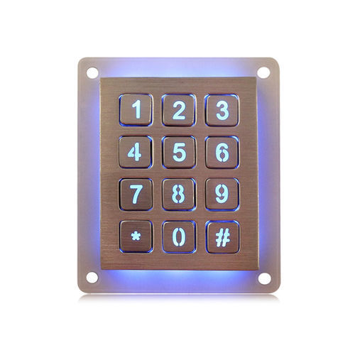 Clavier numérique 12 touches - K-TEK-B48-12-KP-AC-BL-DWP - Key Technology China Limited - encastrable / en acier inoxydable / IP65