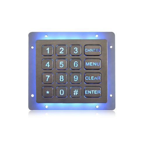 Clavier numérique 16 touches - K-TEK-B90KP-16-AC-BL-DWP - Key Technology China Limited - encastrable / en acier inoxydable / IP65